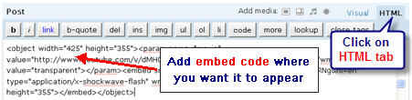 Image of the HTML editor