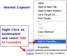Image of Adding Bookmarklet to IE