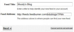 Feedburner title and URL Feedburner title and URL