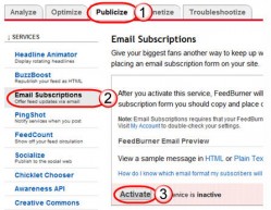 Activating FeedBurner Email subscription Activating FeedBurner Email subscription