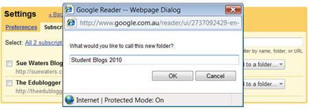 Naming your Google Reader folder