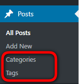 Select posts then categories or tags
