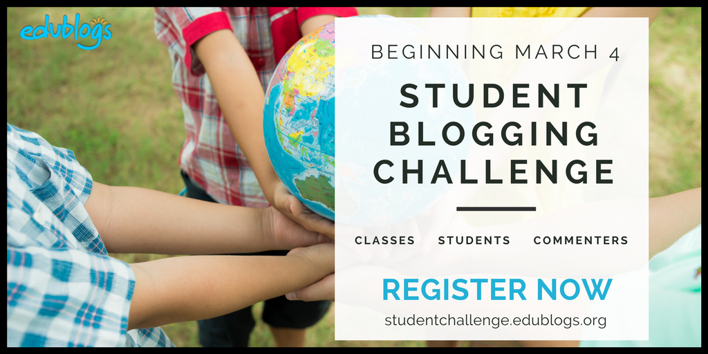 The Student Blogging Challenge runs twice a year. Classes or individual students across the world can take part. It's totally free and a fun way to learn and connect | The Edublogger | Edublogs