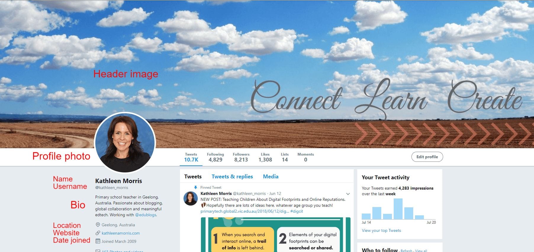 Twitter profile page