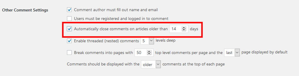 lose comments older than 14 days