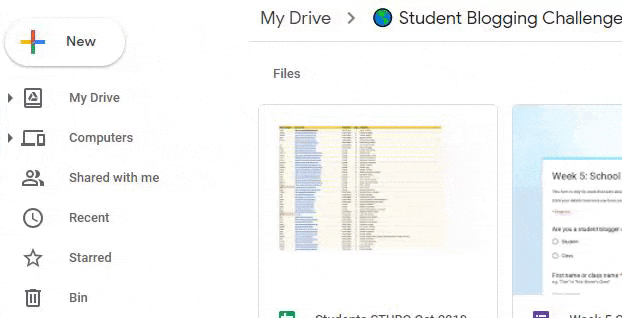 Start a new Google Slides presentation in your Google Drive by clicking on the link in the top left hand corner