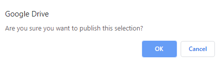 Warning publish to the web (screenshot)