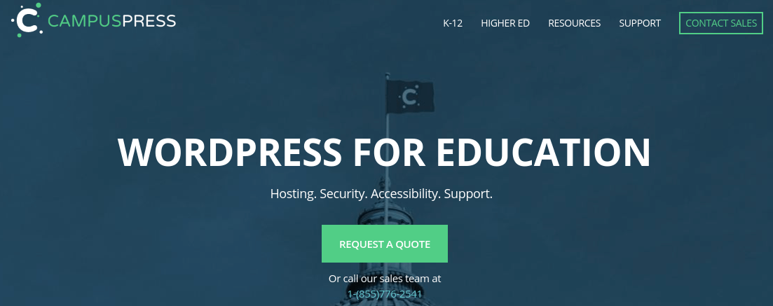 Screenshot of CampusPress website