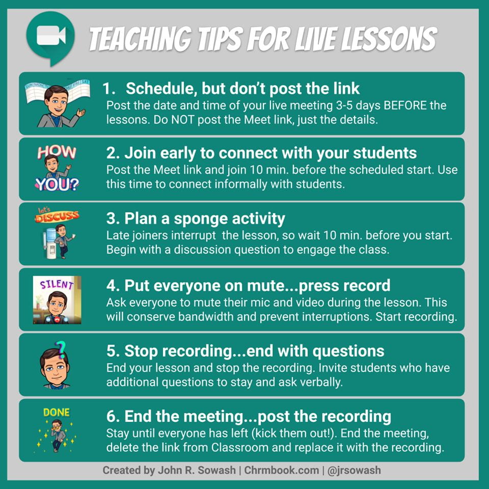 Teacing tips for live lessons from John Sowash