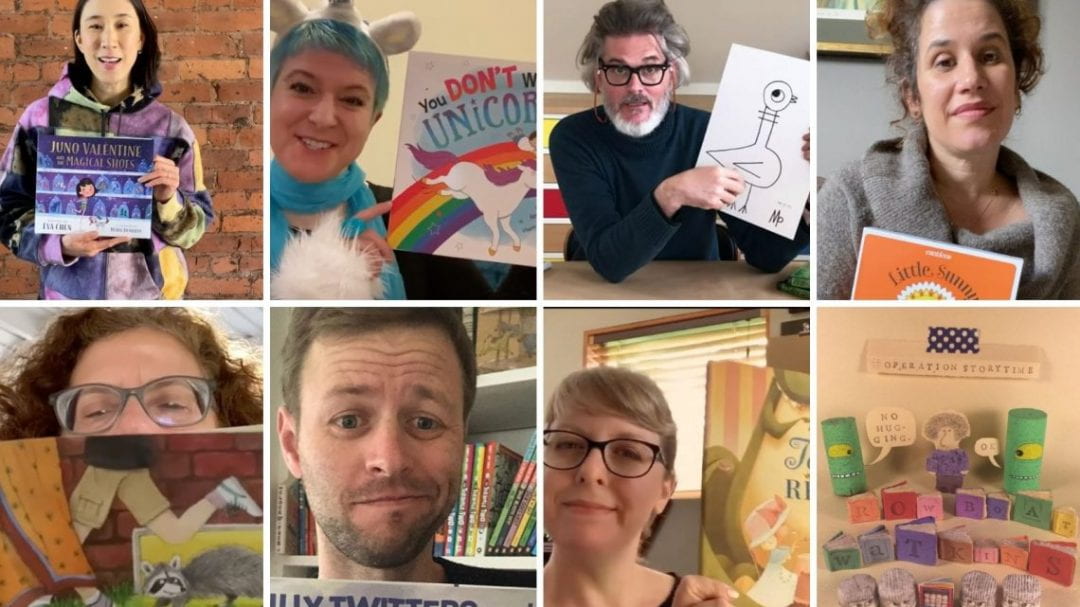 Screenshot of authors doing online storytime